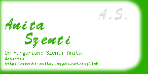 anita szenti business card